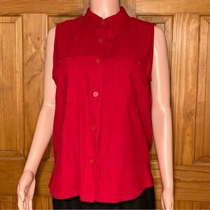 NWOT Vintage Bentley 100% Silk Sleeveless Blouse Size L